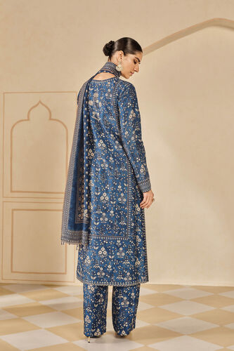 Niral Printed Silk Suit Set - Blue, Blue, image 2